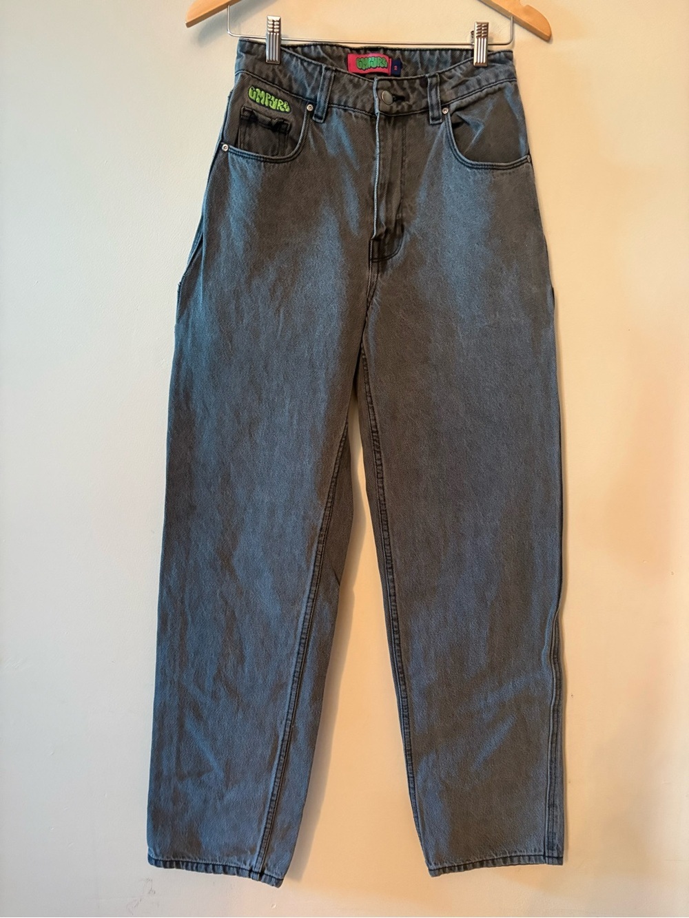 Empyre Tori Relaxed Fit Skate Jeans, Faded Black grey, Sz 2.